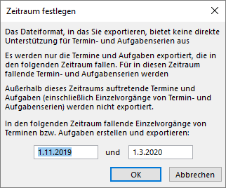 Festlegen des Zeitraums