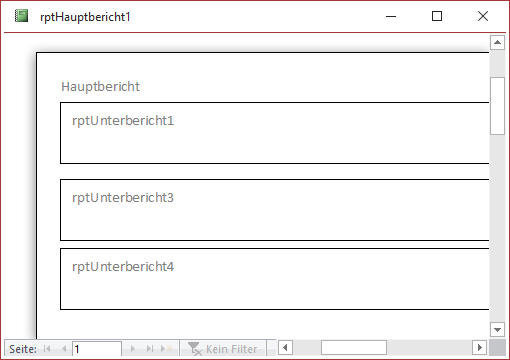 Ausblendete Berichte, die verkleinerbar sind, schaffen Platz für die darunter befindlichen Steuerelemente.