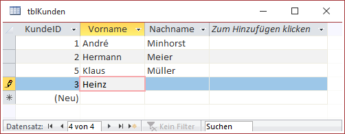 Vergibt man eine ID per INSERT INTO, wird diese als Basis für folgende Autowerte verwendet.