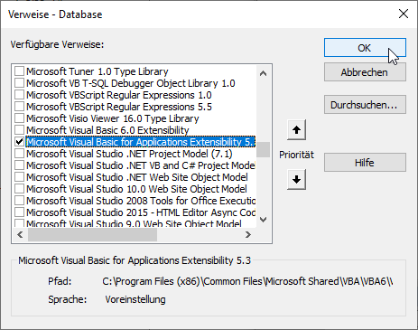 Fehlermeldung in einer frisch erstellten .accde-Datenbank