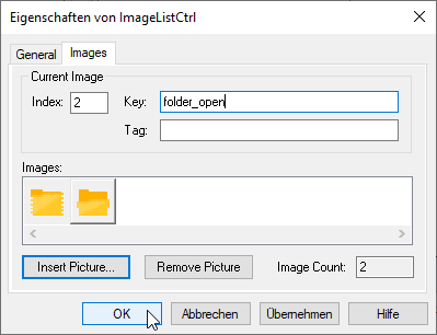 Hinzufügen und benennen der Icons