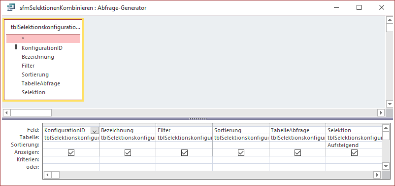 Abfrage für das Unterformular