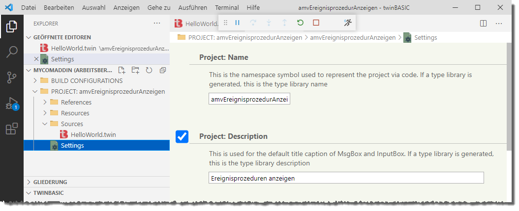 Anpassen der Benennung von Elementen