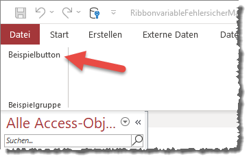 Die nun aktivierte Schaltfläche im Ribbon