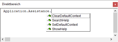 Methoden des Assistance-Objekts