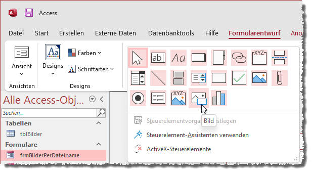 Hinzufügen eines Bildsteuerelements