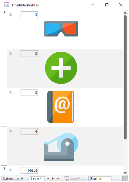 Bilder im Endlosformular