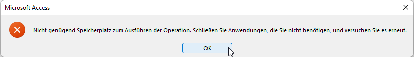 Fehlermeldung beim Auslösen durch das Öffnen eines Formulars ohne VBA-Beteiligung
