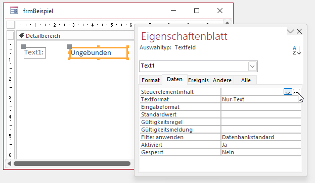 Starten eines Eigenschaftsassistenten