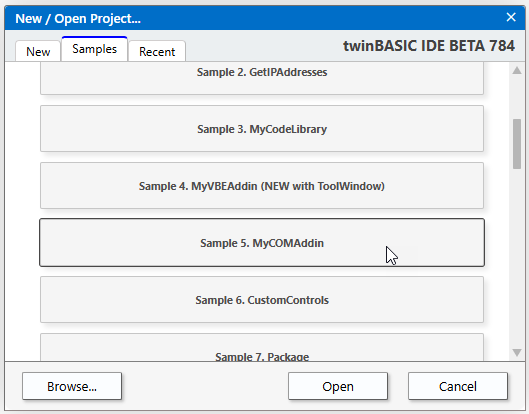 Anlegen eines COM-Add-In-Projekts mit Beispiel