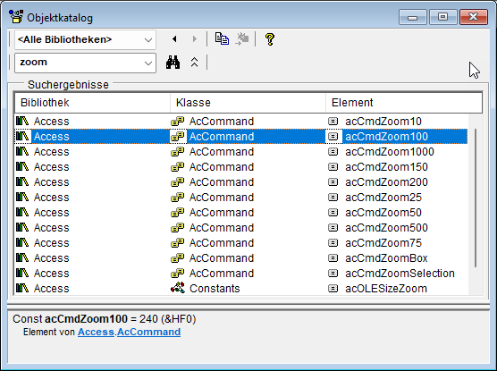 Zoom-Konstanten für den RunCommand-Befehl