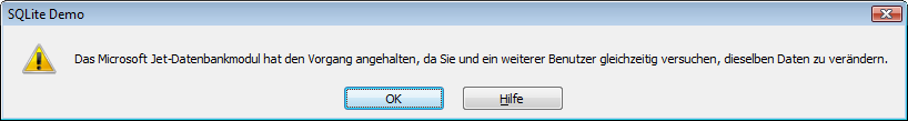 Fehlermeldung beim Löschen von Datensätzen in der ODBC-verknüpften Tabelle