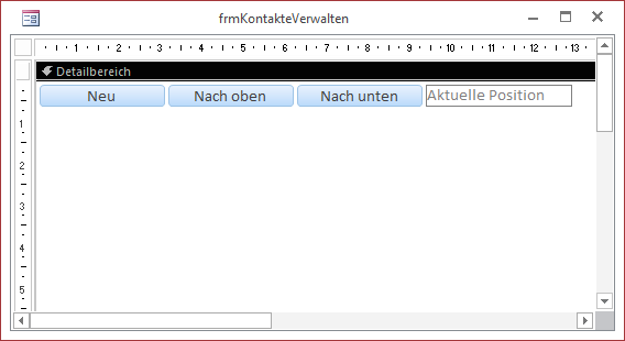 Hauptformular für die Anzeige der Kontakte