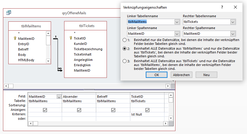 Datensatzherkunft für das Listenfeld lstOffeneMails