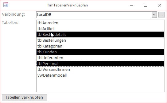 Verknüpfen von Tabellen