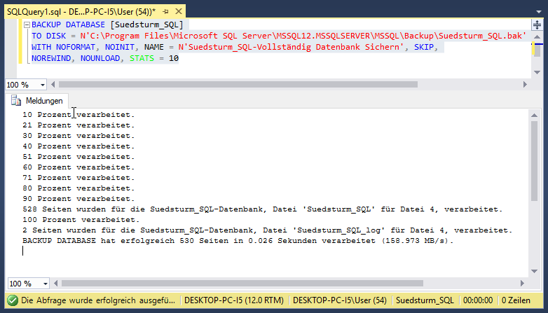 Sicherung per T-SQL