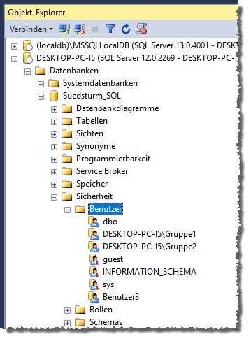 Der Benutzer namens Benutzer3 ist schon in der Datenbank vorhanden.