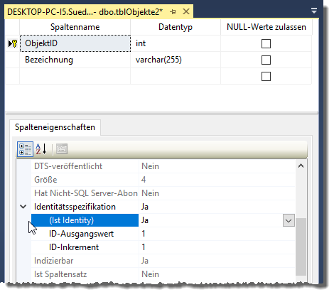 Anpassen der Identitätsspezifikation