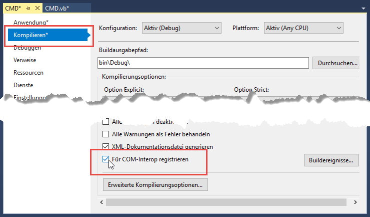Registrieren für COM-Interop