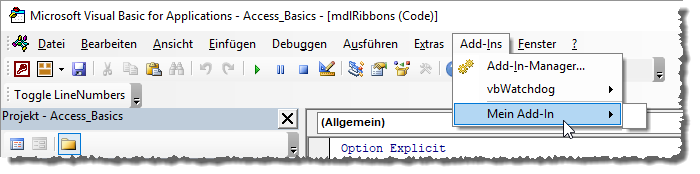 Unser neues Untermenü