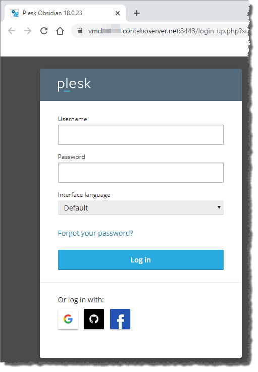 Login für das Administrations-Panel