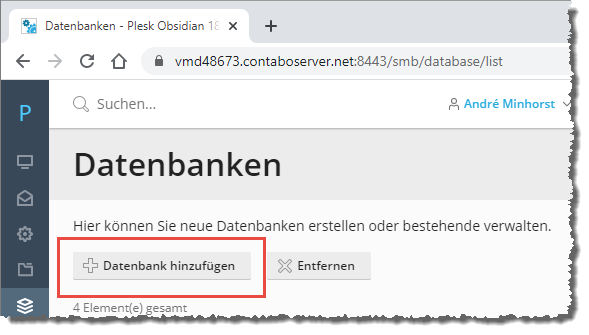 Anlegen einer neuen Datenbank