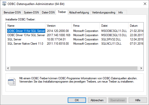 Der ODBC-Datenquellen-Administrator