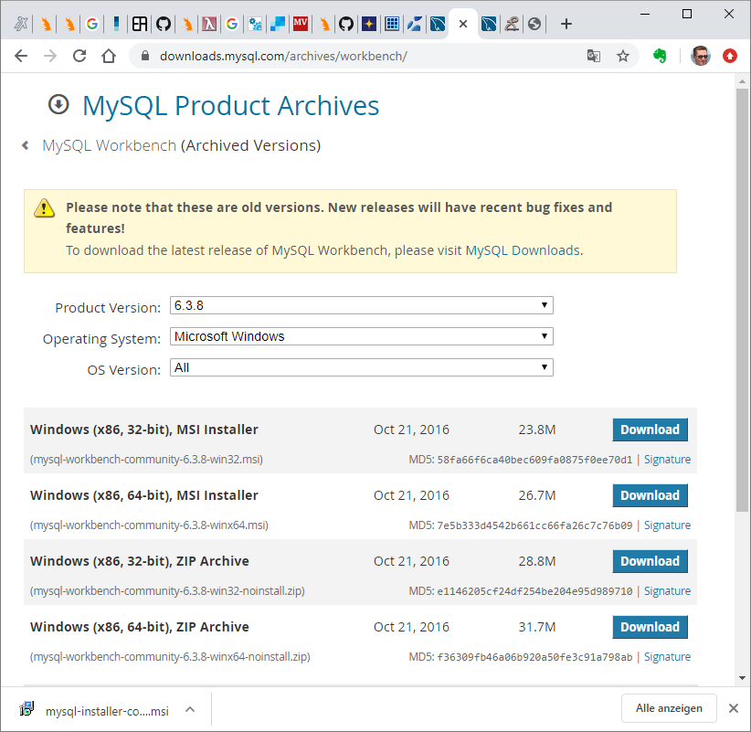 Download der 32-bit-Version