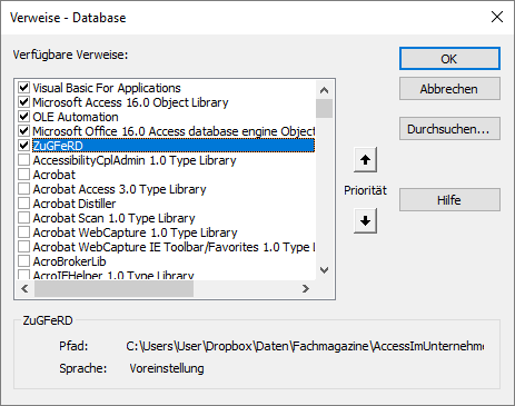 Verweis auf die ZUGFeRD-DLL