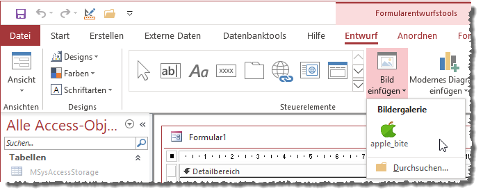 Das gewählte Bild erscheint nun in der Bildergalerie.