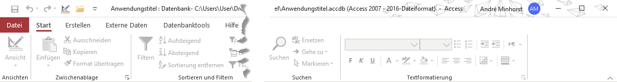 Anwendungstitel einer Access-Datenbank