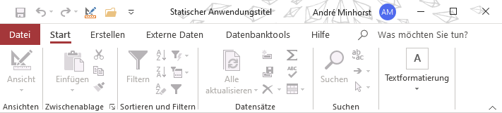 Neu festgelegter Anwendungstitel