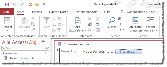 Anwendungstitel, per VBA festgelegt