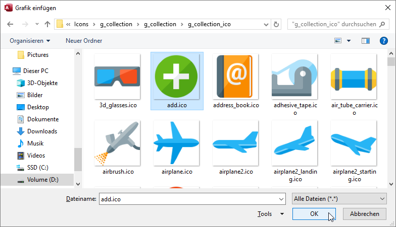 Icons zur Tabelle MSysResources hinzufügen