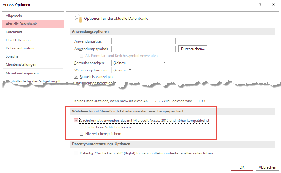 Diese Option führte kurzzeitig zum Erfolg.