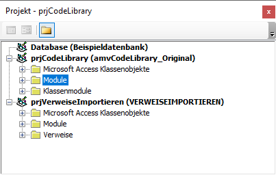 Verweise auf drei VBA-Projekte gleichzeitig im VBA-Editor