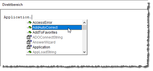 Befehl zum Hinzufügen eines Autokorrektur-Eintrags