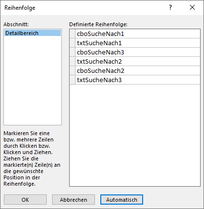 Aktivierreihenfolge der Steuerelemente