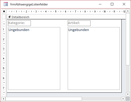 Ausrichten der Listenfelder
