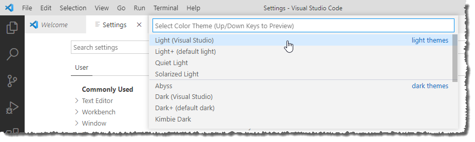 Einstellen des Farbschemas
