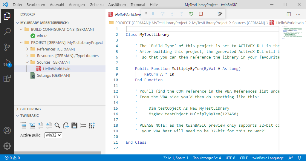 COM-Add-In-Projekt in VS Code