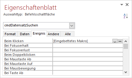 Der Assistent hat ein Makro für die Schaltfläche hinterlegt.