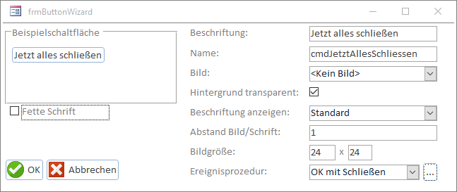 Zwischenergebnis nach der Eingabe der Beschriftung