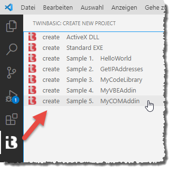Erstellen eines COM-Add-In-Projekts