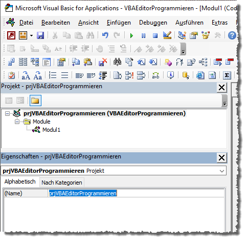Ändern des Namens des VBA-Projekts
