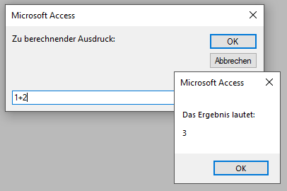 Eval per InputBox-Funktion