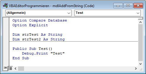 Per AddFromString nachträglich hinzugefügter Code