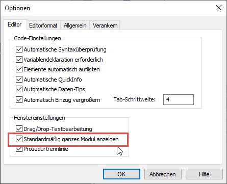 Einstellen der Eigenschaft