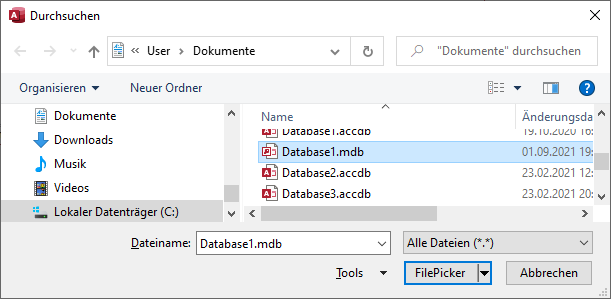 Ändern der Beschriftung der linken Schaltfläche erst nach erfolgter Auswahl