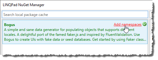 Hinzufügen des Bogus-Namespaces